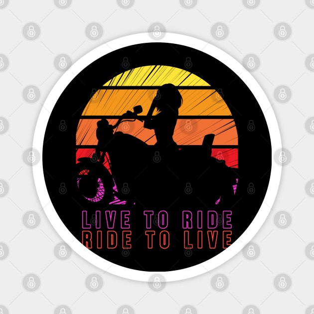 Live To Ride Magnet by Dishaw studio